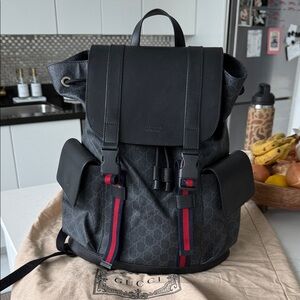 Gucci Black and Red Men's Backpack